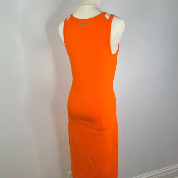 Michael Kors - Bright Orange Knit Bodycon Dress - Picture 2 of 8